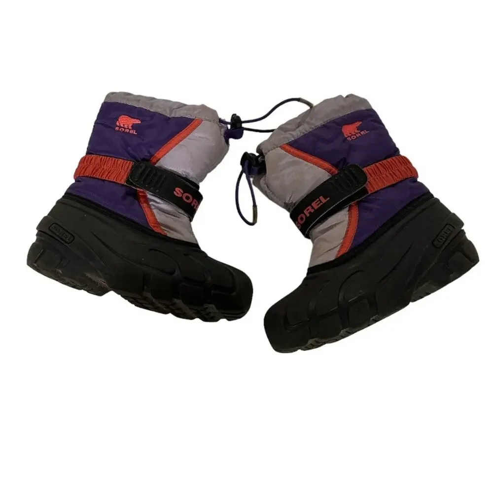 Sorel Flurry Purple & Coral Winter Snow Boots Size 12‎